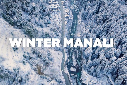 winter manali drone shots